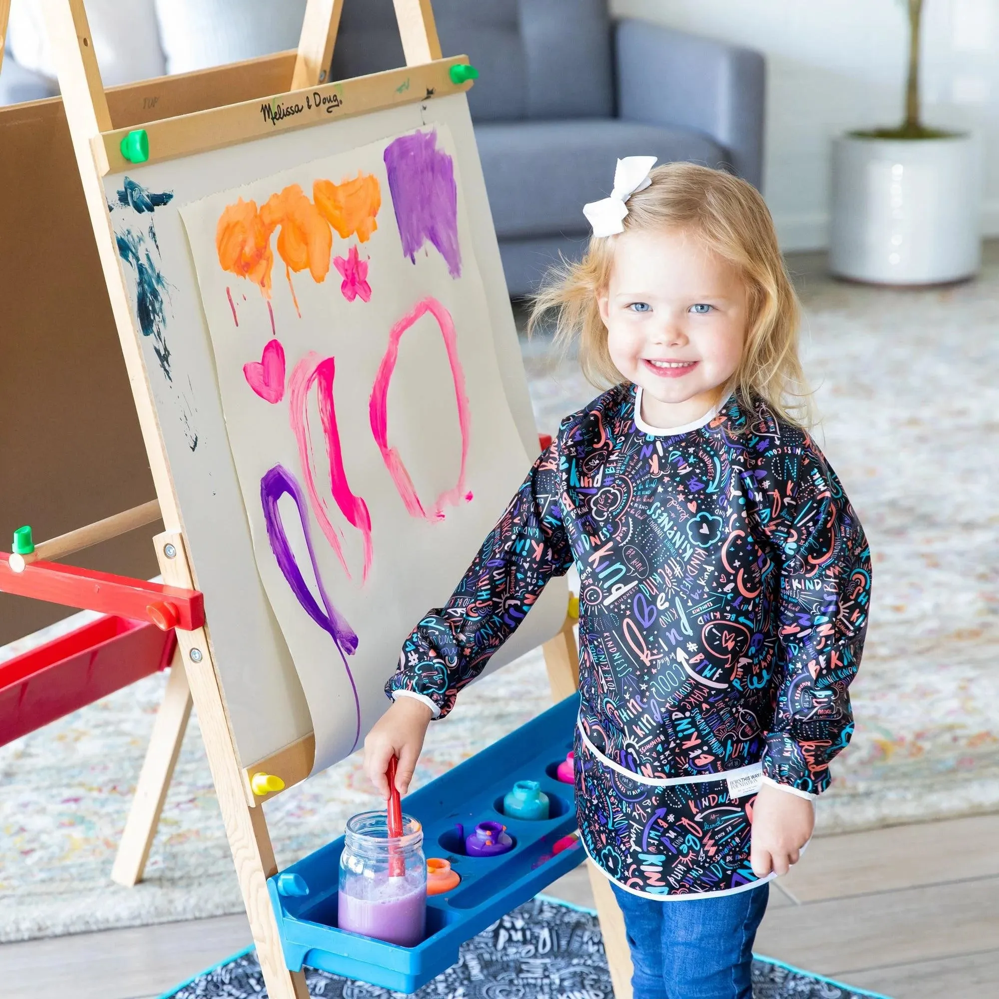 Long-Sleeved Art Smock: Channel Kindness