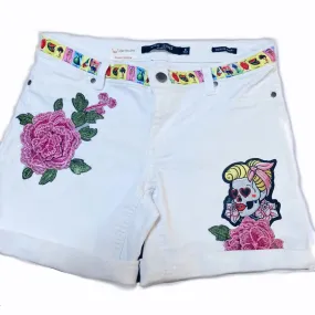 Maggie Devos-White embellished shorts-skull - Size 6