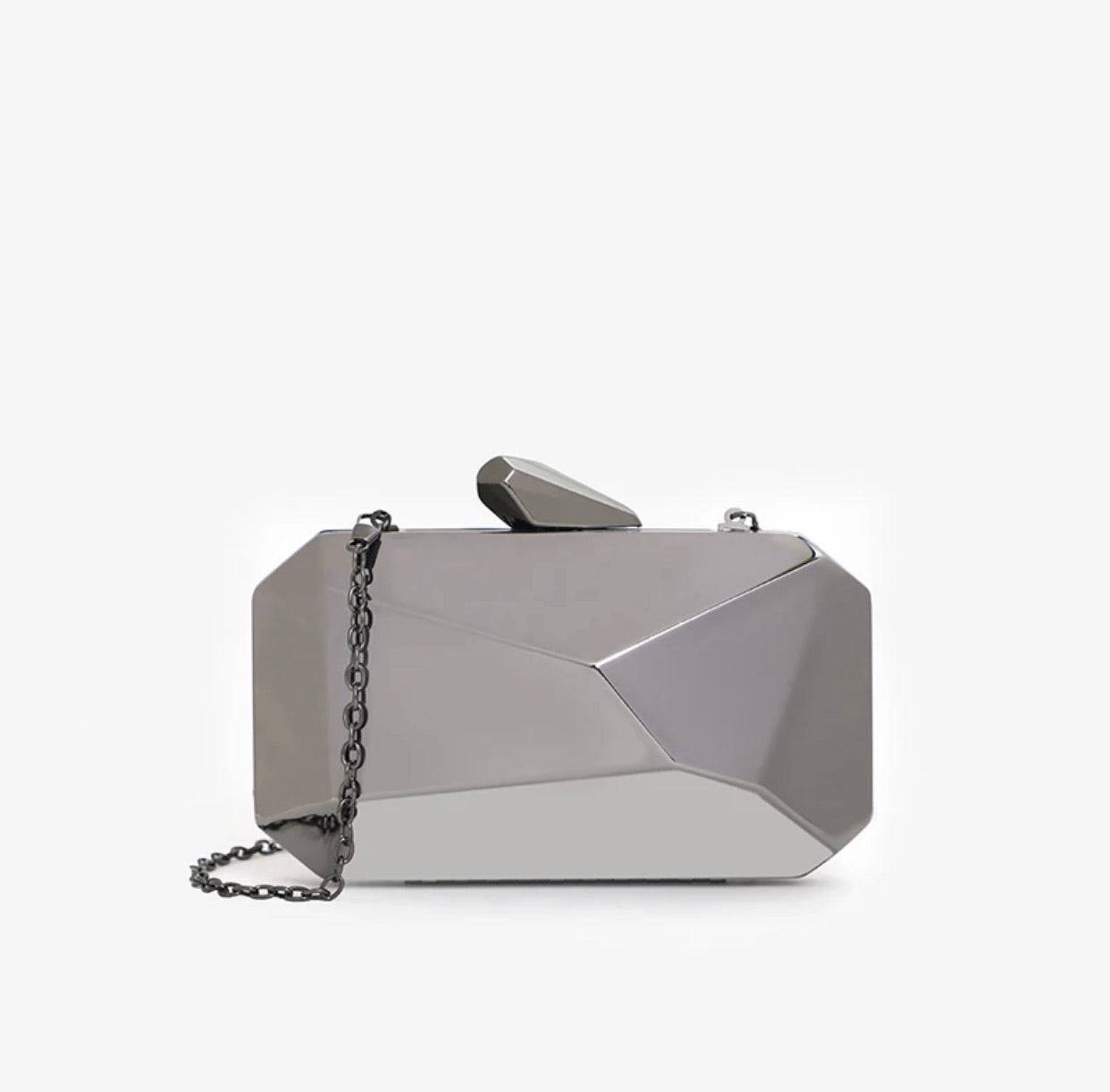 Metal Geometrical Evening Clutch