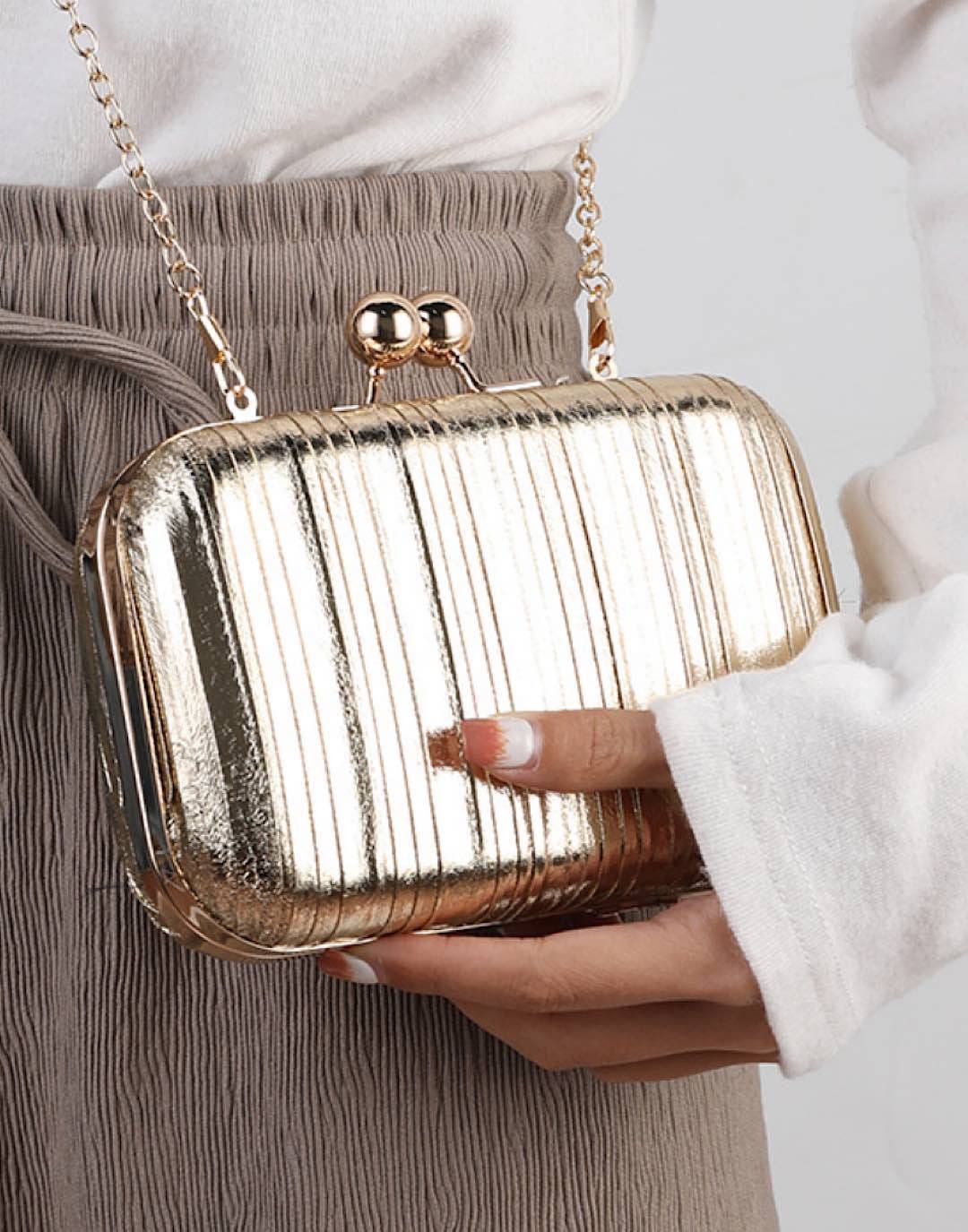 Metallic Metal Evening Clutch