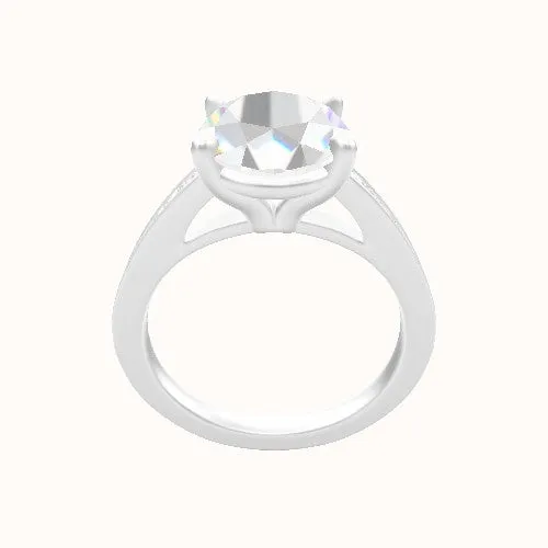 Micropave Cathedral Engagement Ring With Standard Four Prong Head