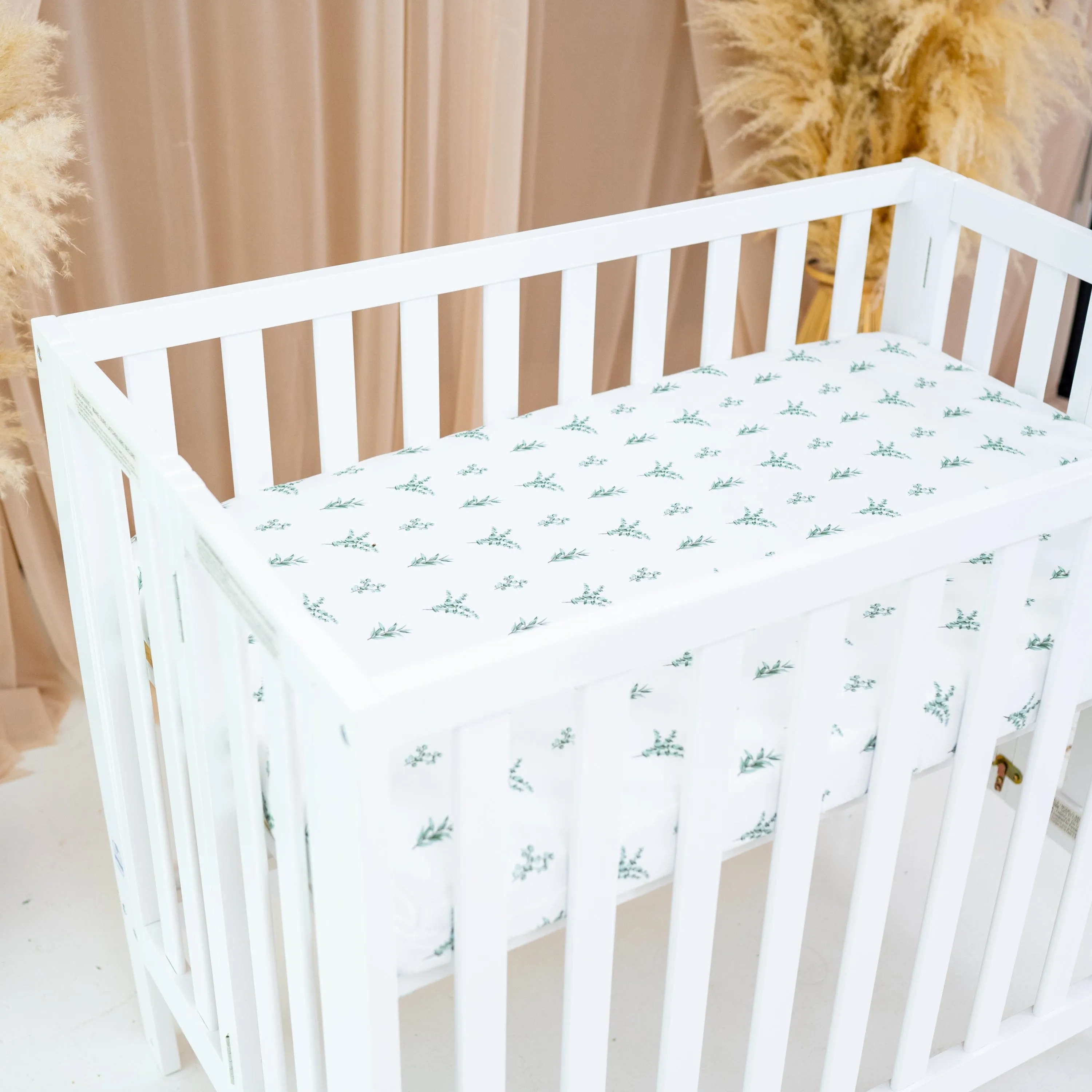 Mini Crib Sheet in Eucalyptus