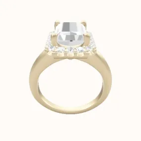 Modern Knife Edge Engagement Ring With Halo Head