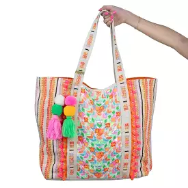 Multicolored Chevron Wholesale Sequined Big Tote Bag