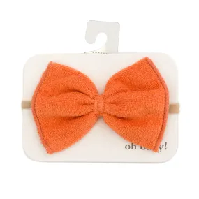 oh baby! Cotton Terry Bow Nylon Headband - Dreamsicle