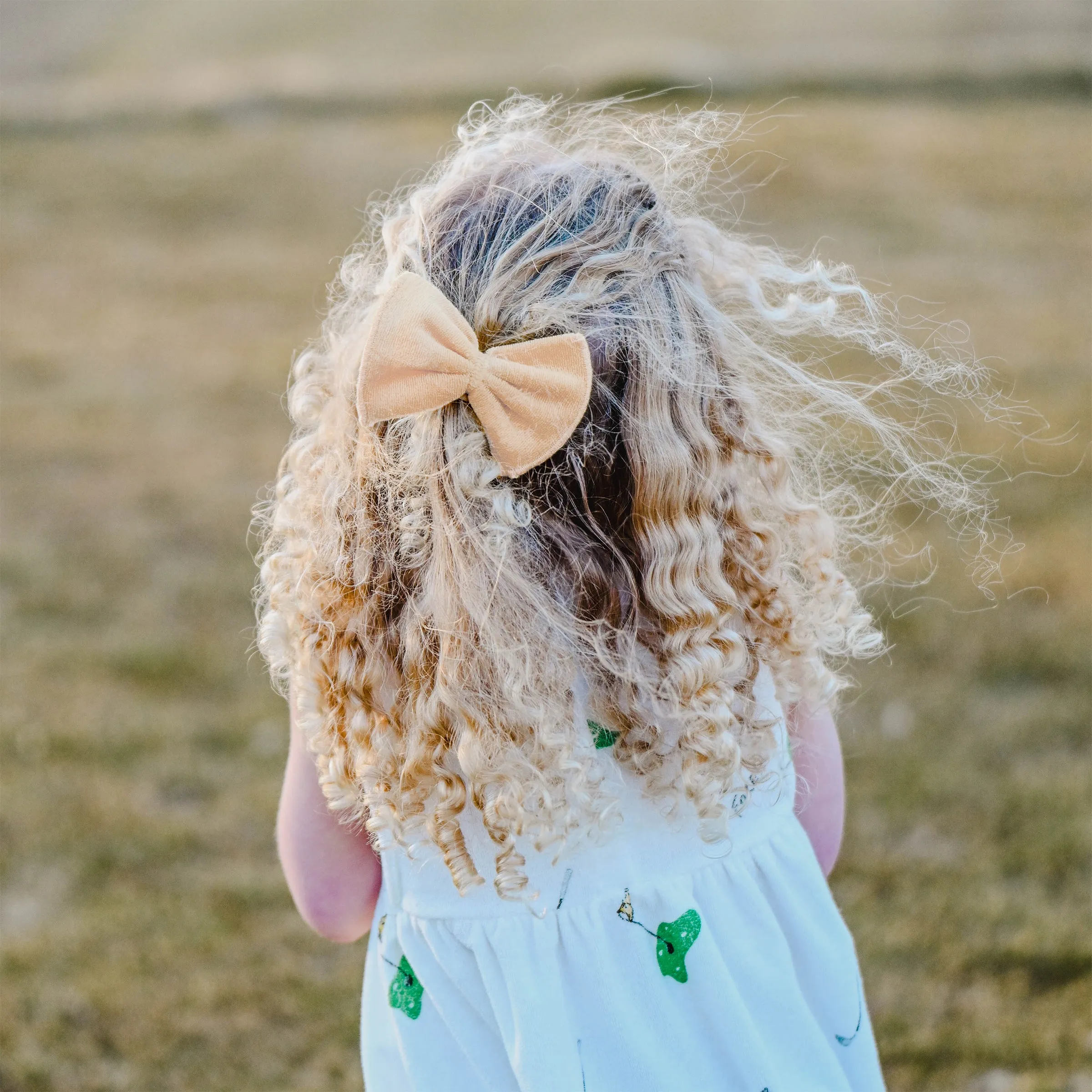 oh baby! Cotton Terry Bow Nylon Headband - Natural