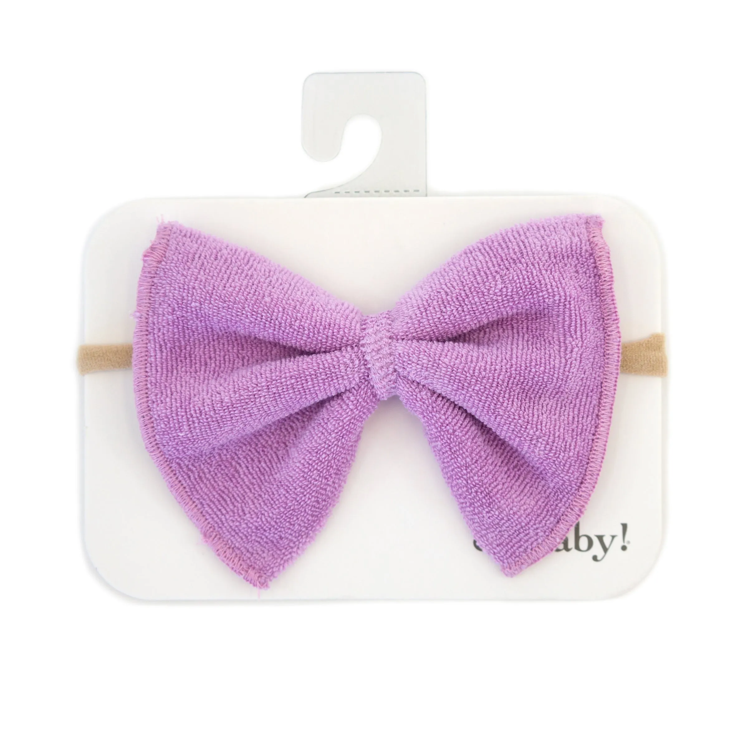 oh baby! Cotton Terry Bow Nylon Headband - Orchid