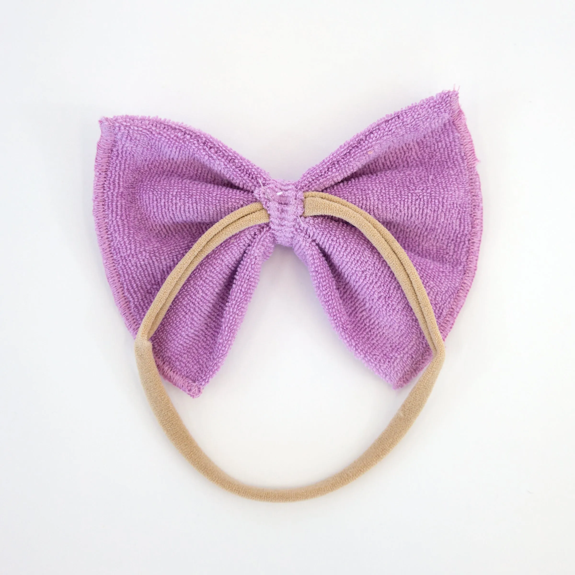 oh baby! Cotton Terry Bow Nylon Headband - Orchid