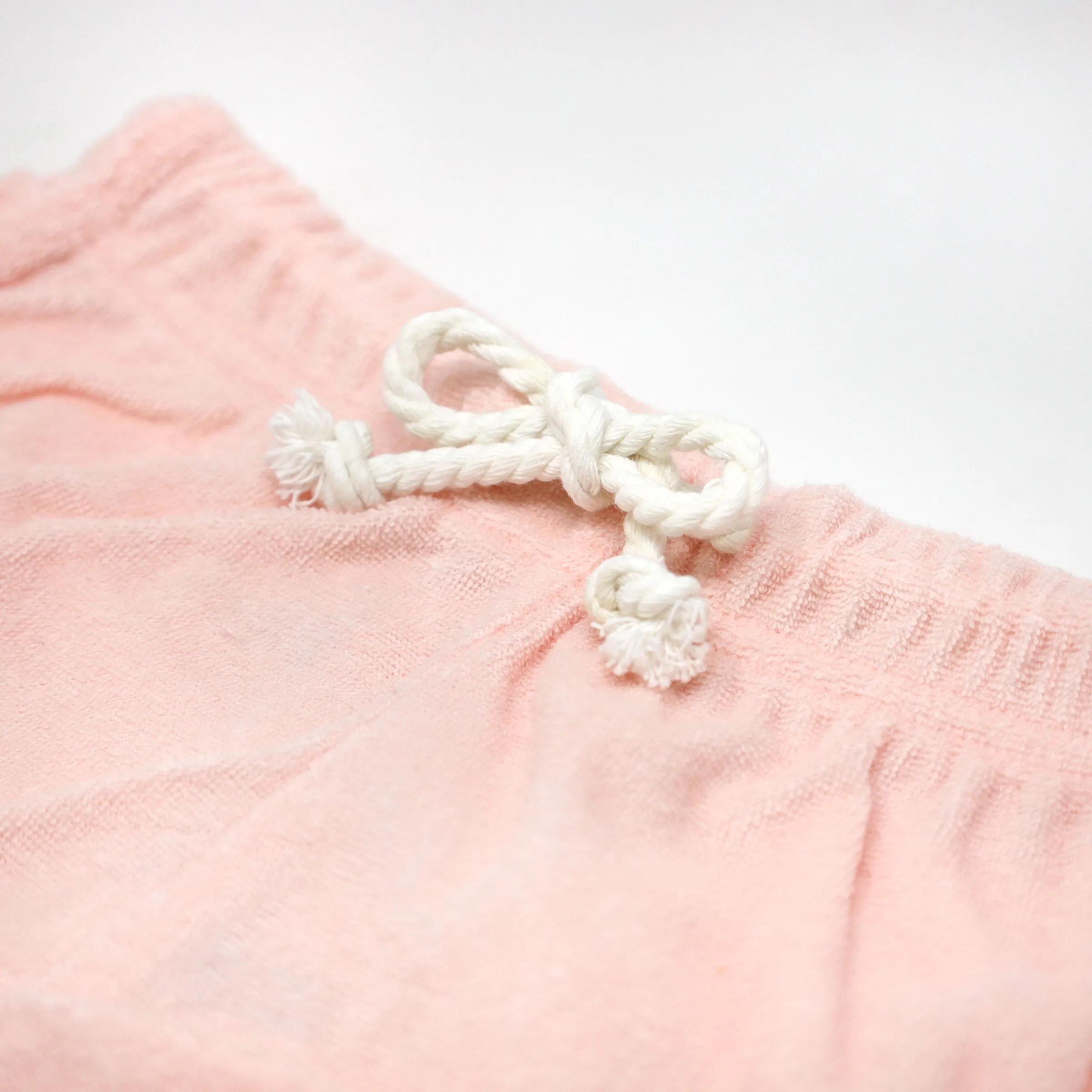 oh baby! Cotton Terry Drawstring Shorter Track Shorts - Pale Pink