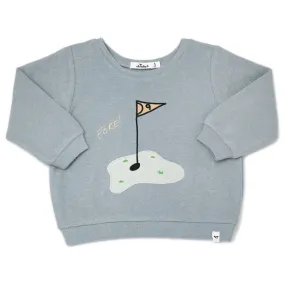 oh baby! Terry Brooklyn Boxy Sweatshirt - Golf FORE! Applique - Mist