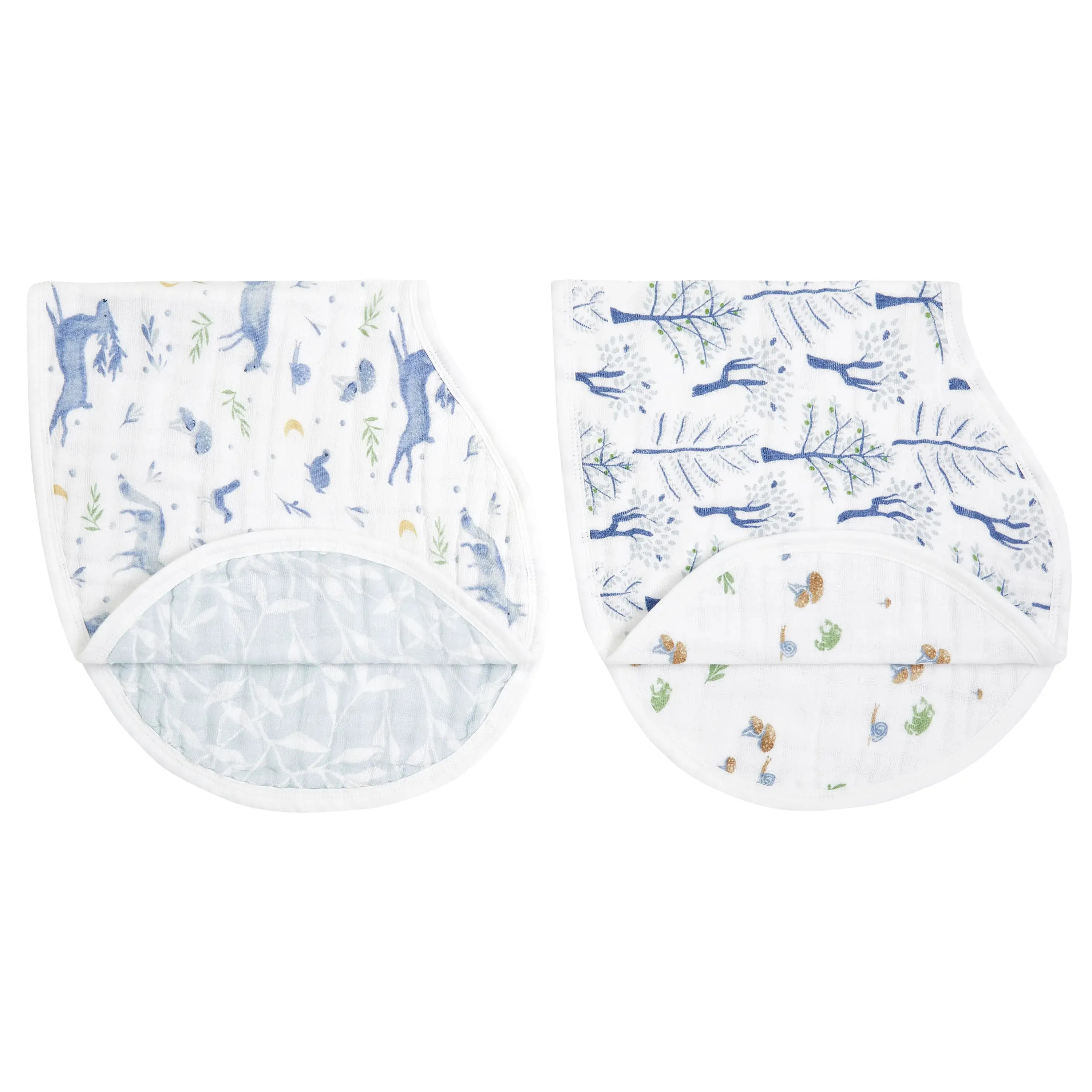 Organic Cotton Burpy Bibs 2-Pack - Sleepy Forest