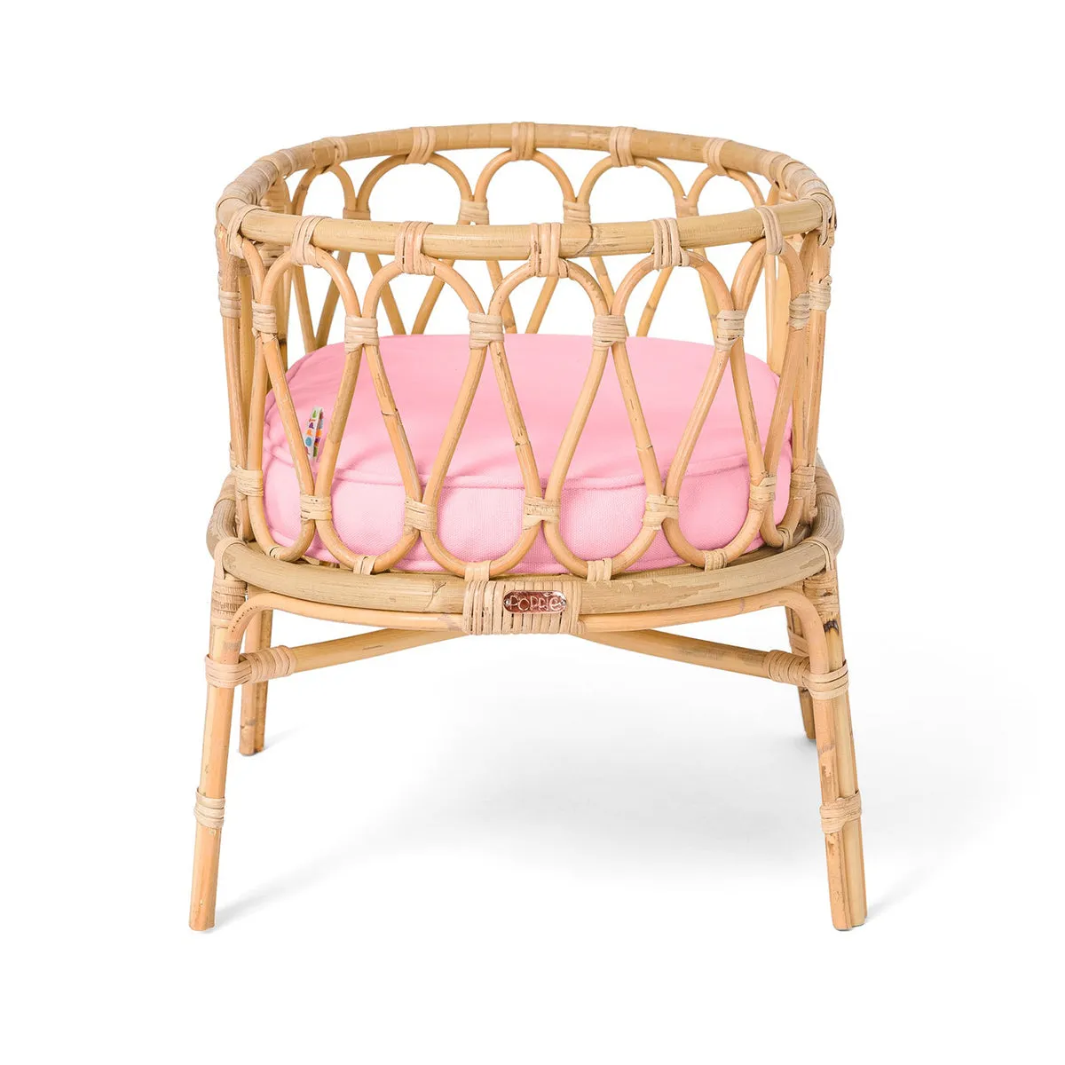 Poppie Rattan Doll Crib - Pink