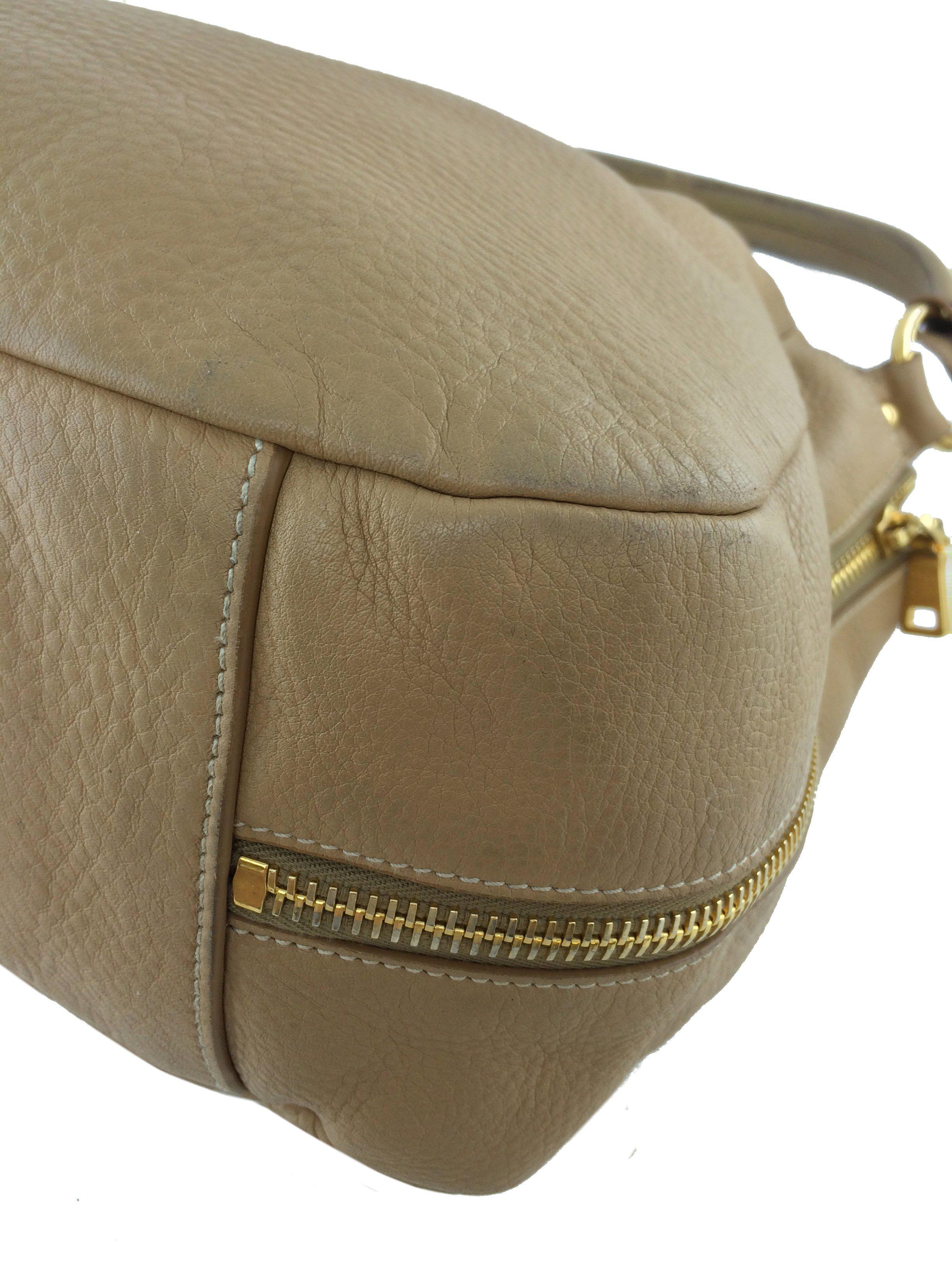 Prada Side Pocket Vitello Daino Zip Hobo Bag