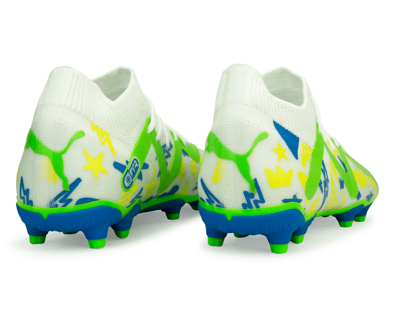 PUMA Kids Future Match x Neymar FG/AG White/Blue/Lemon