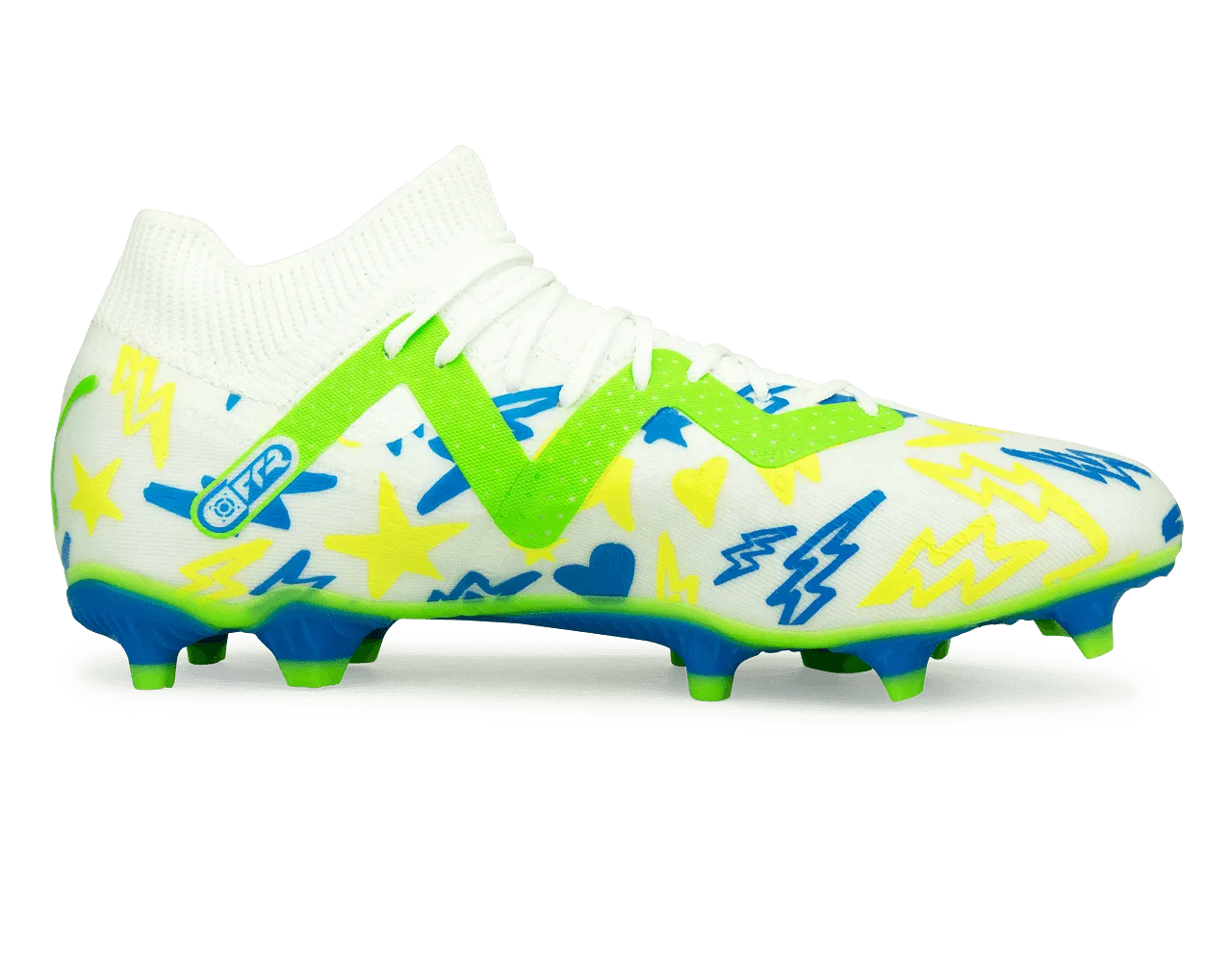 PUMA Men's Future Match x Neymar FG/AG White/Blue/Lemon