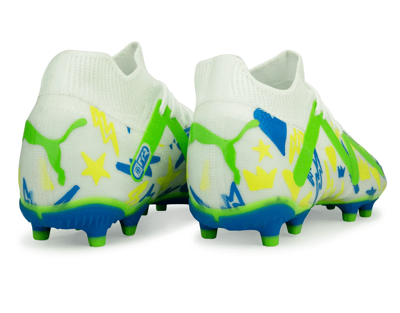 PUMA Men's Future Match x Neymar FG/AG White/Blue/Lemon