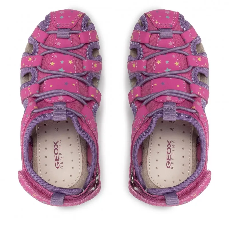 SANDALI GEOX BAMBINA ROXANNE  FUCHSIA/LILAC J25D9A 01550 C8257 tg:28-35