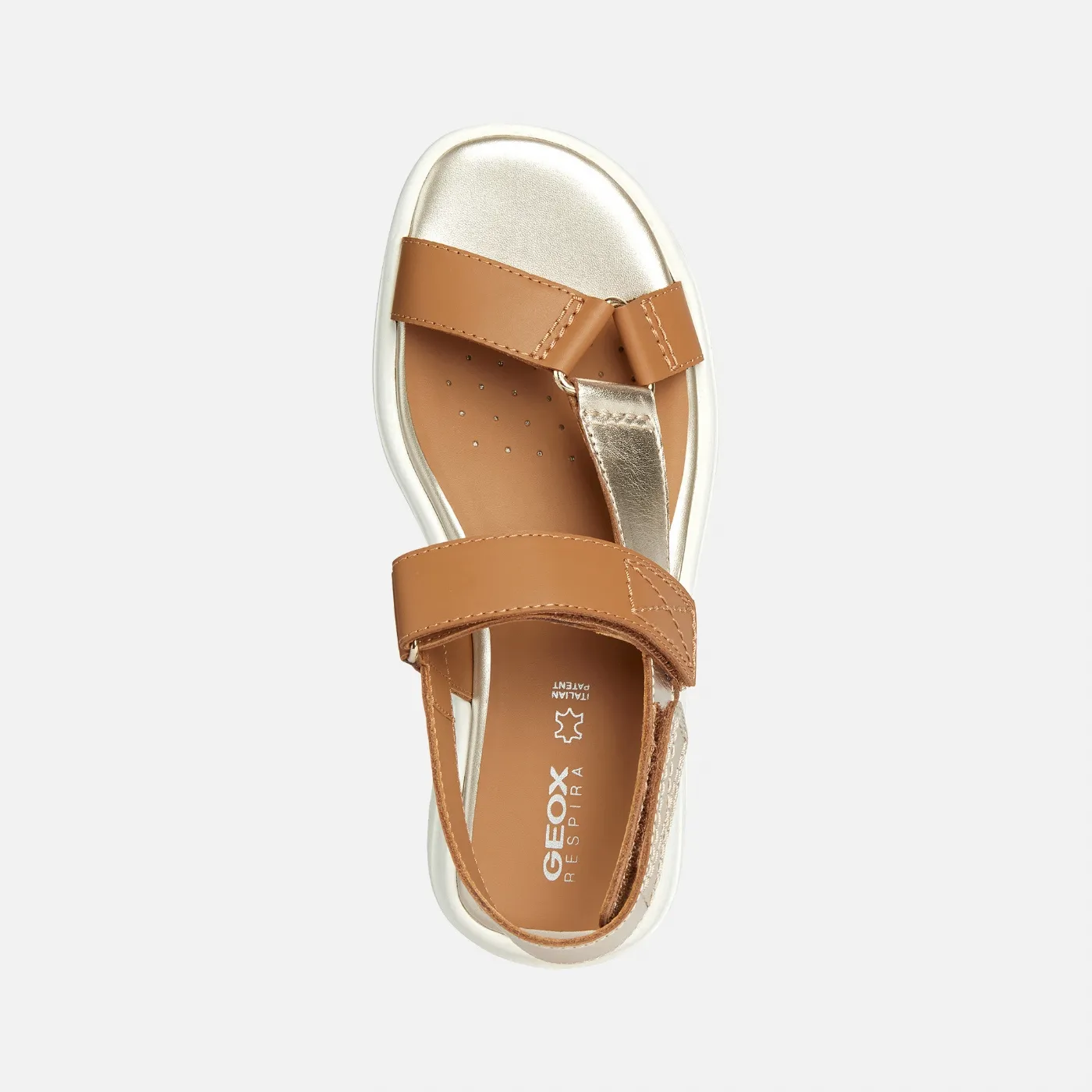 SANDALI GEOX DONNA D SPHERICA EC5W A - VI.L+VI.ME CAMEL/LT GOLD D25ADA 043CF C5F2L