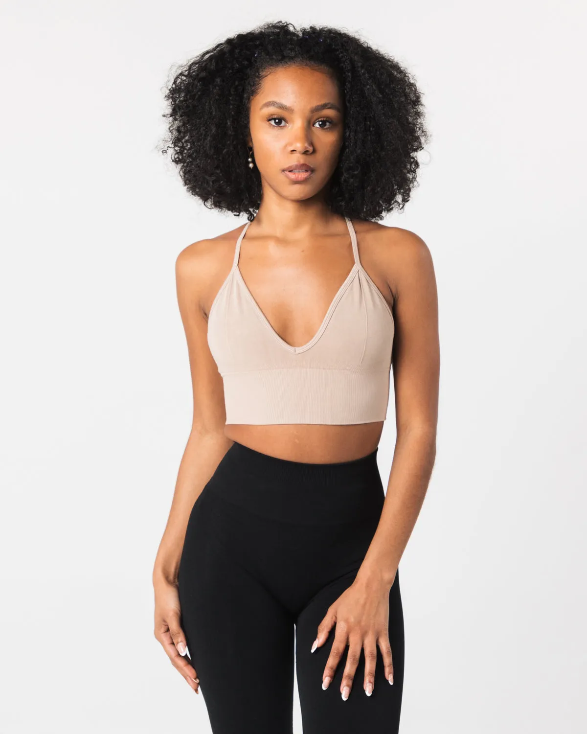 Seamless Ribbed Bra - Linen