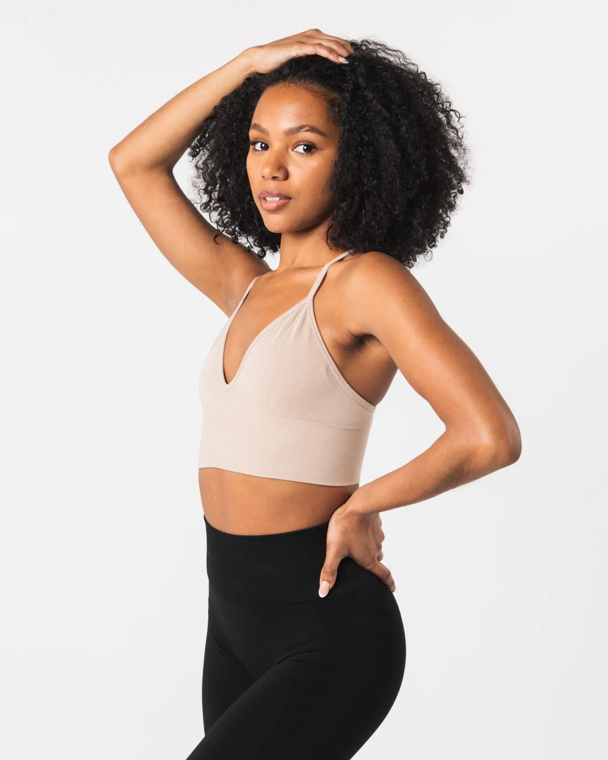 Seamless Ribbed Bra - Linen