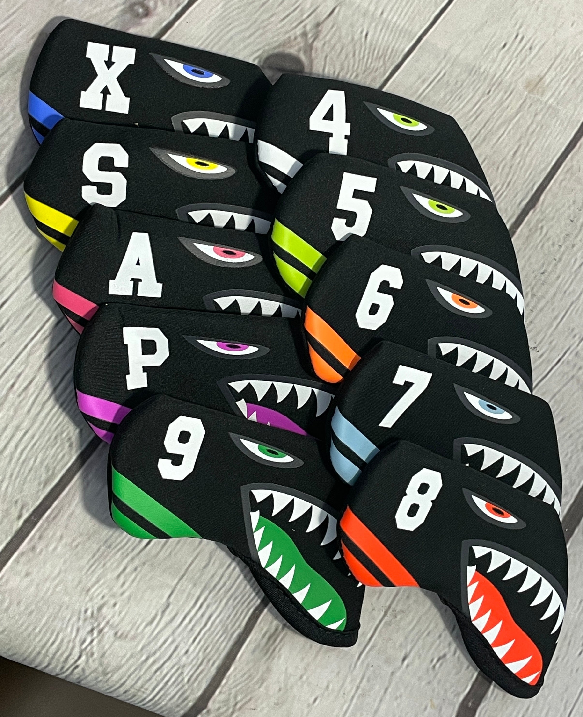 Shark Bite Neoprene Iron Head Covers Set