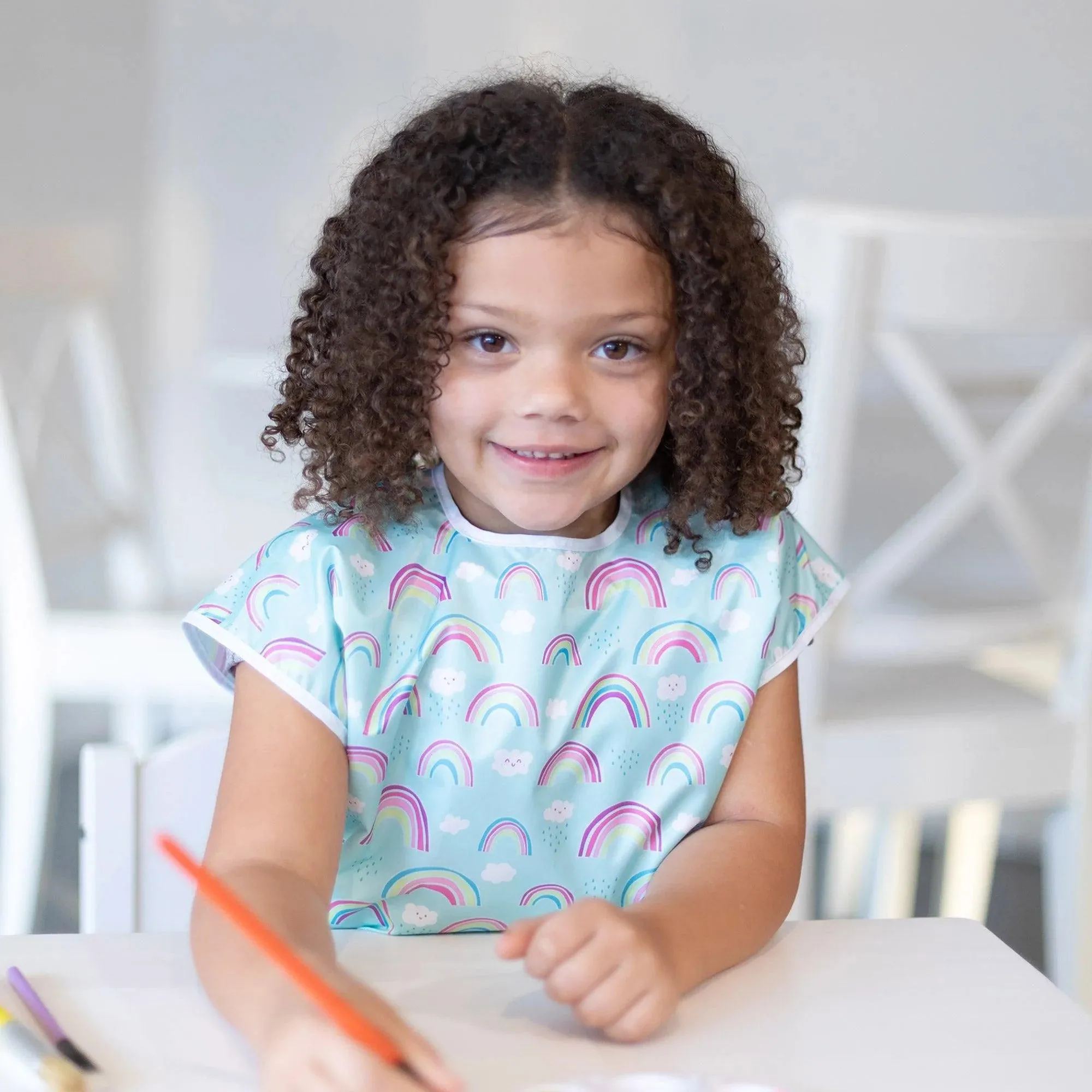 Short-Sleeved Art Smock: Rainbows