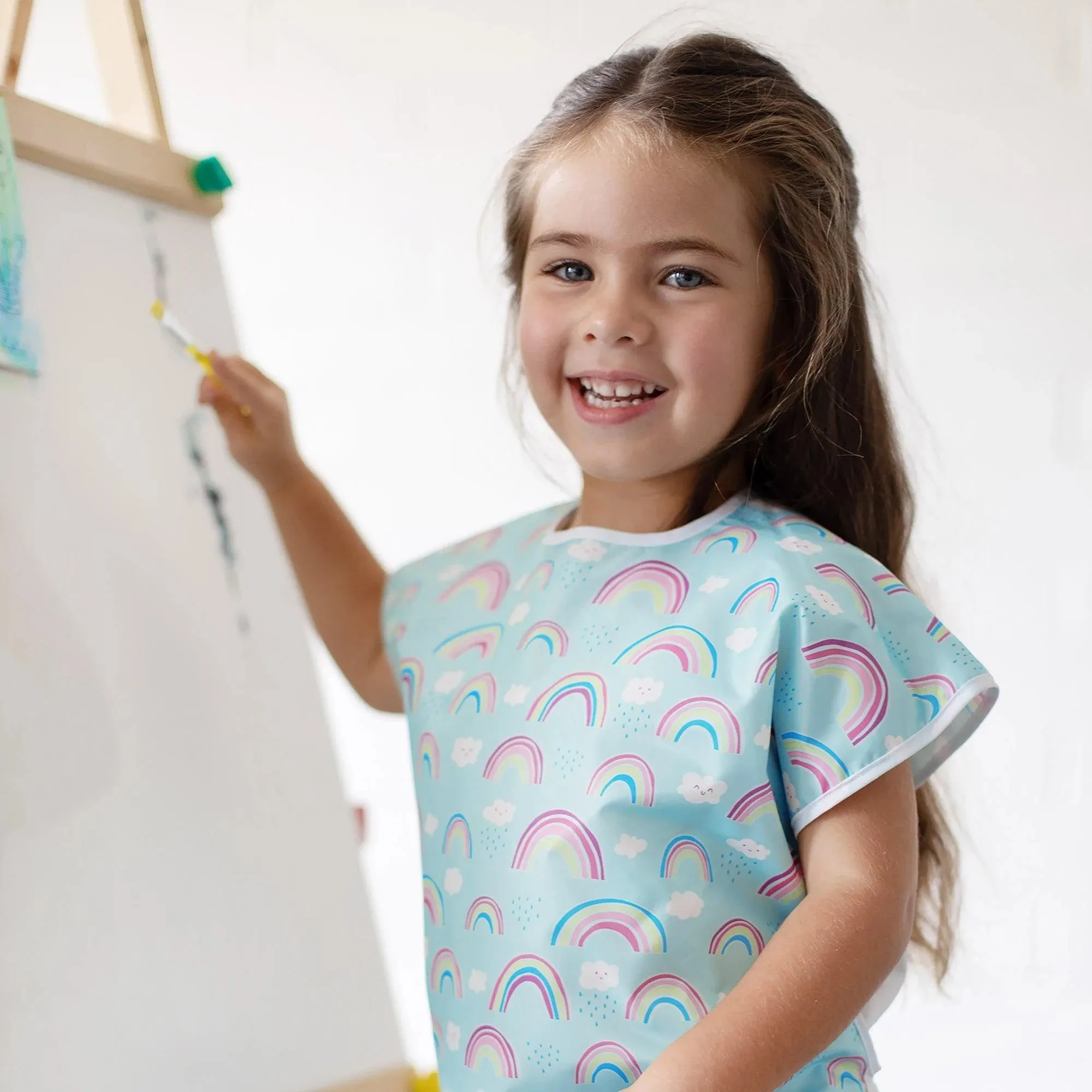 Short-Sleeved Art Smock: Rainbows