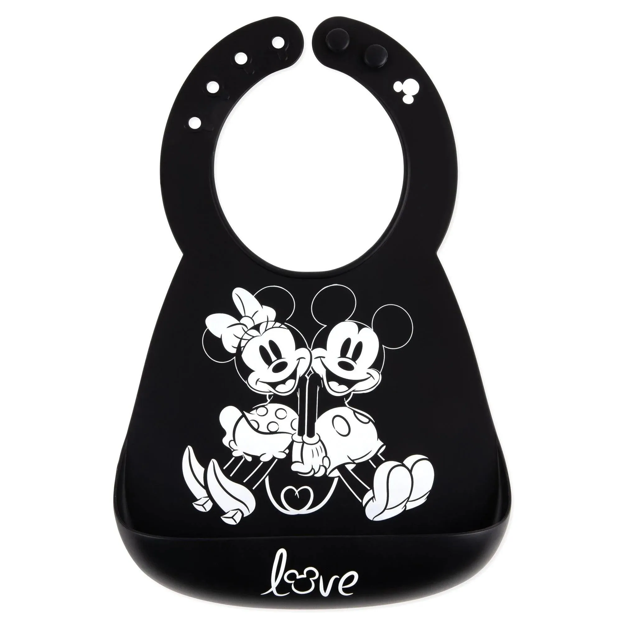 Silicone Bib: Mickey + Minnie Mouse