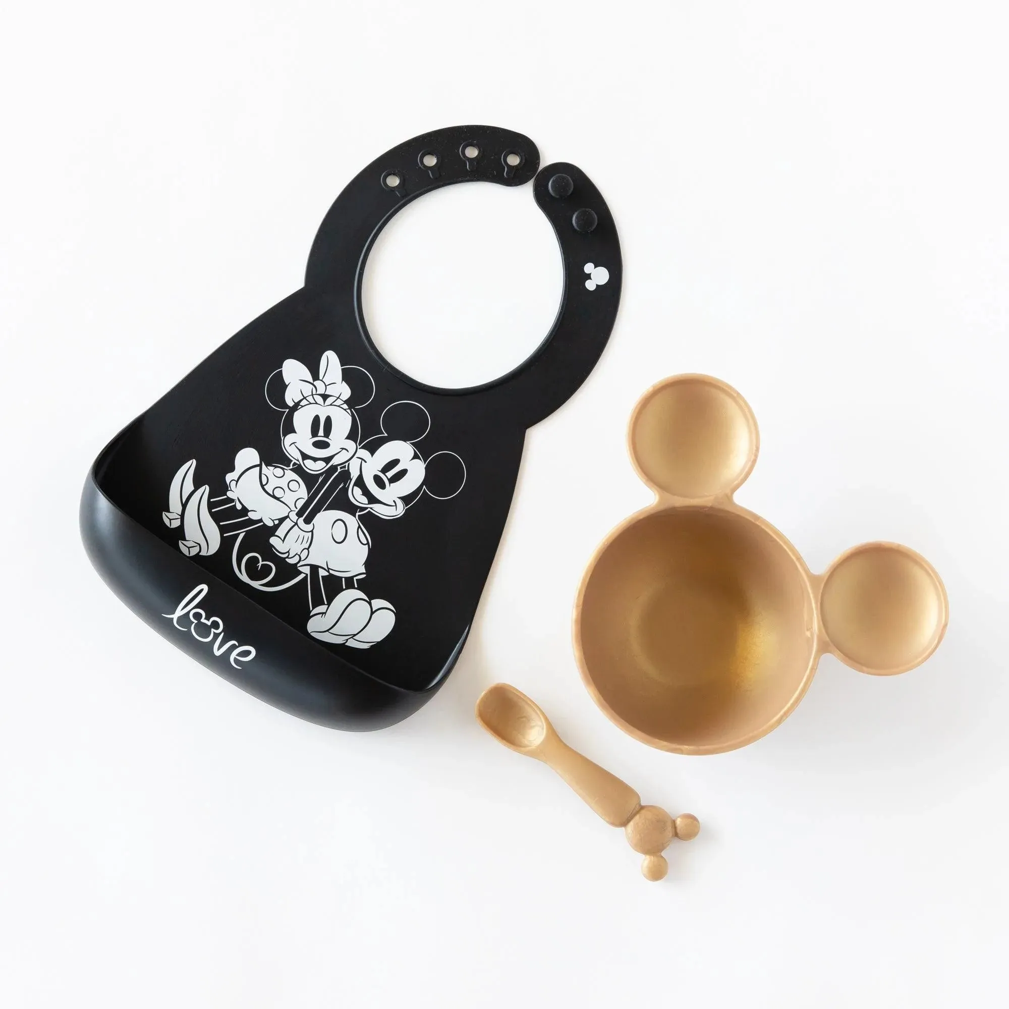 Silicone Bib: Mickey + Minnie Mouse