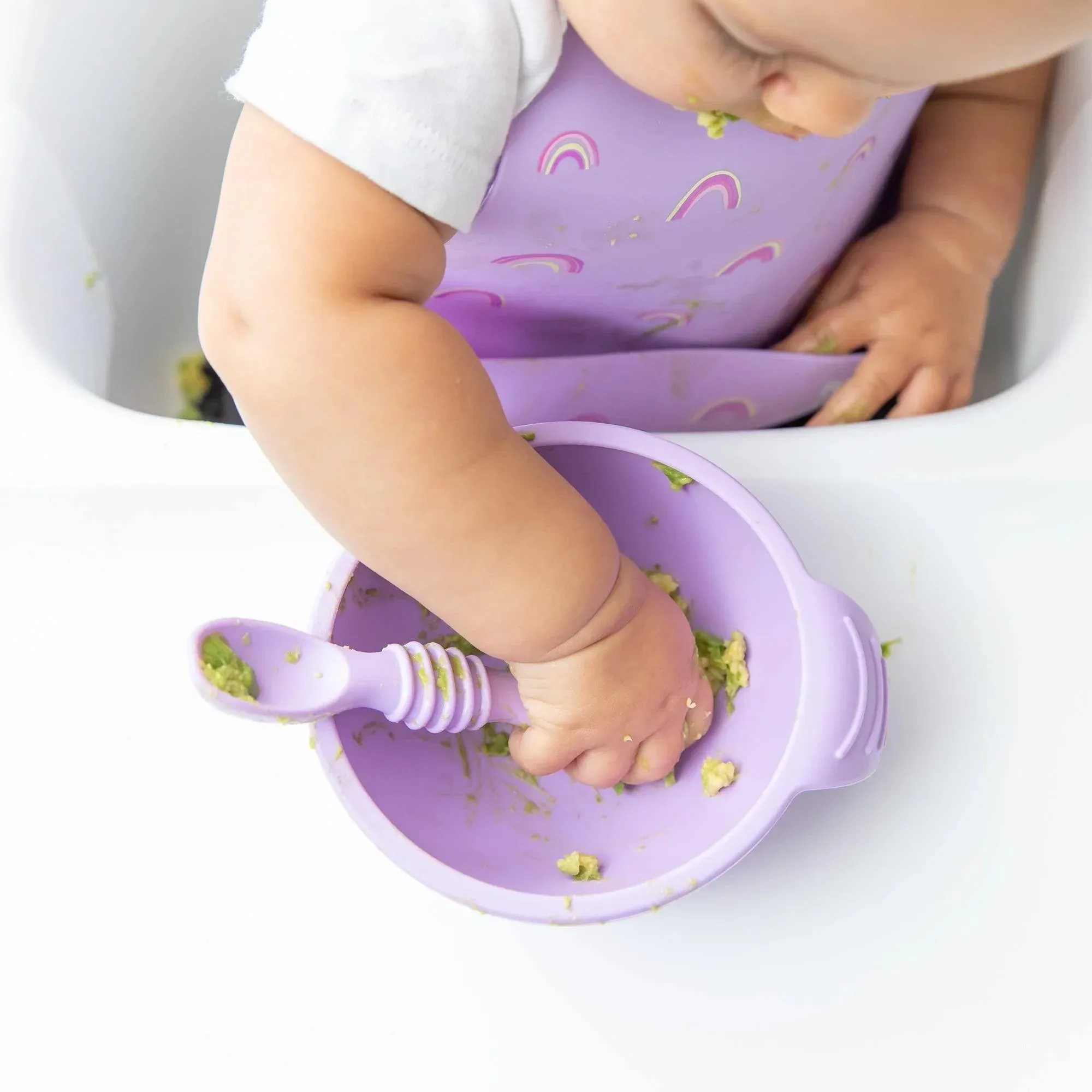 Silicone Bib: Rainbows