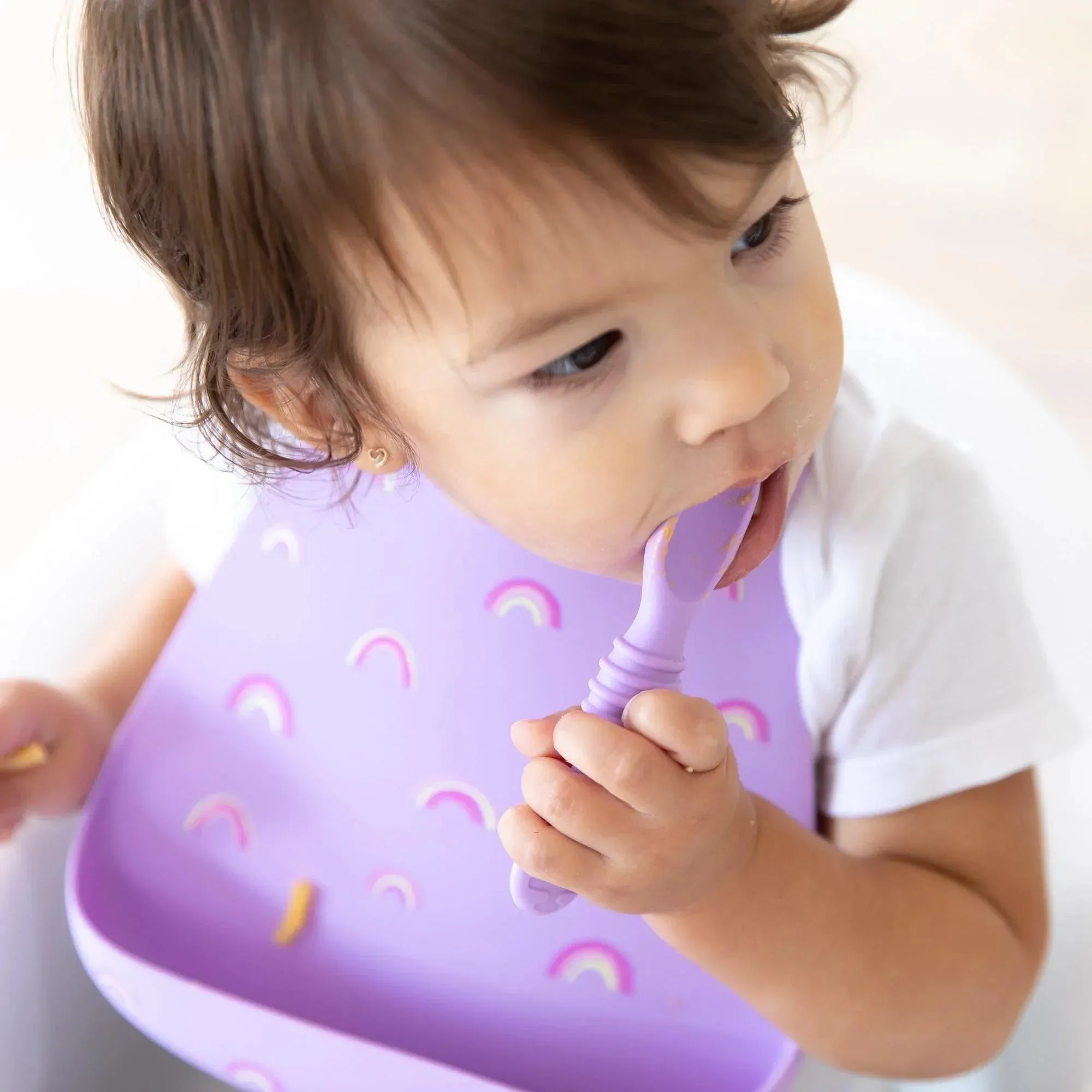 Silicone Bib: Rainbows