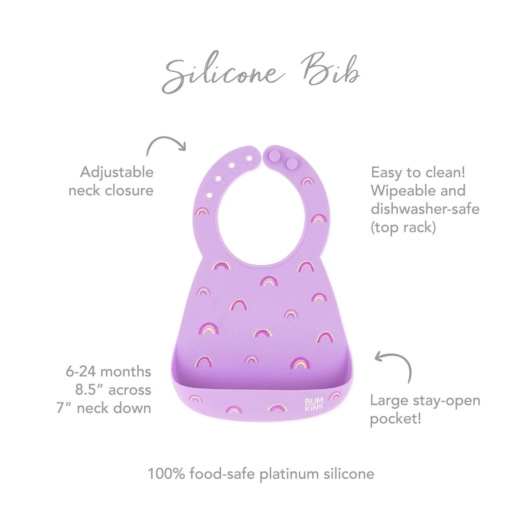 Silicone Bib: Rainbows