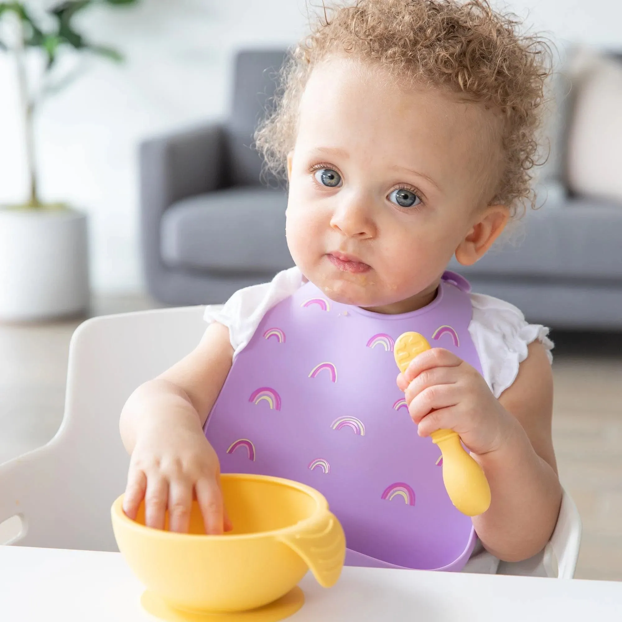 Silicone Bib: Rainbows