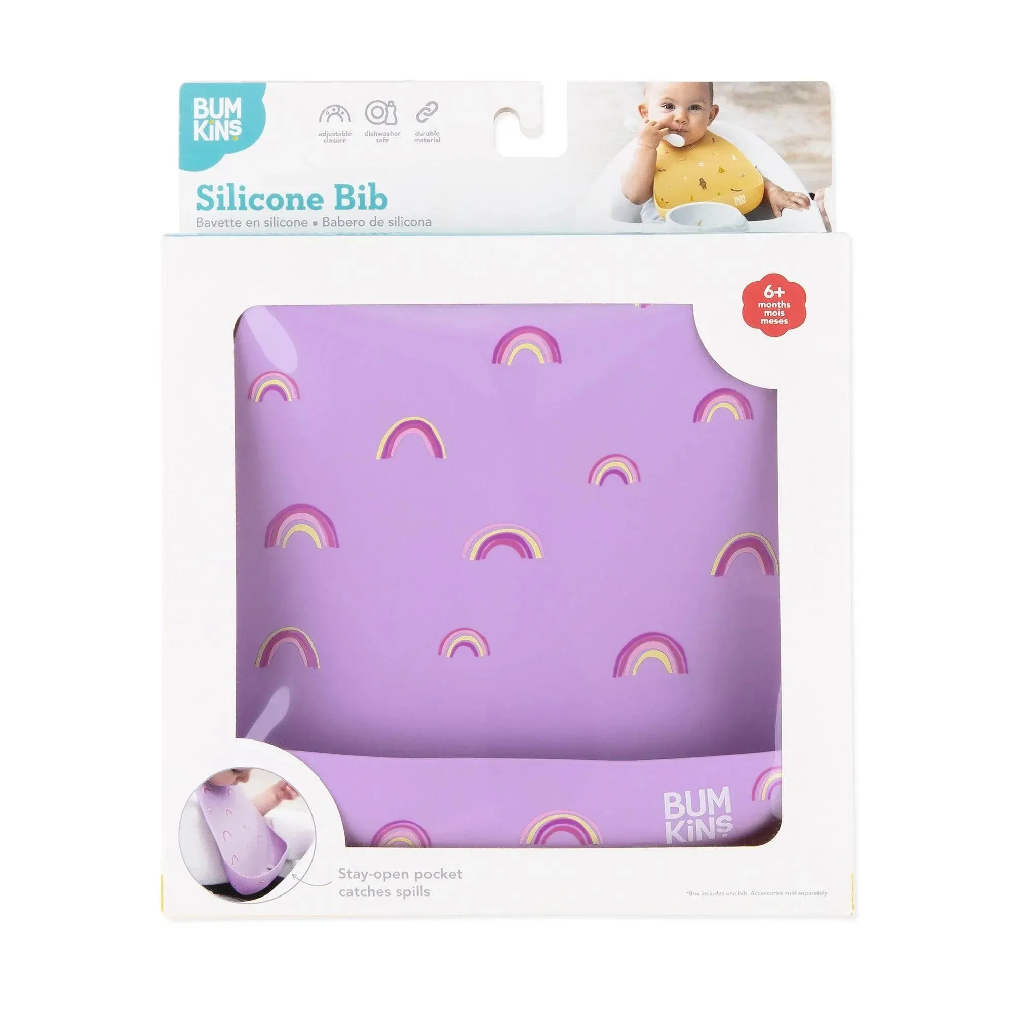 Silicone Bib: Rainbows