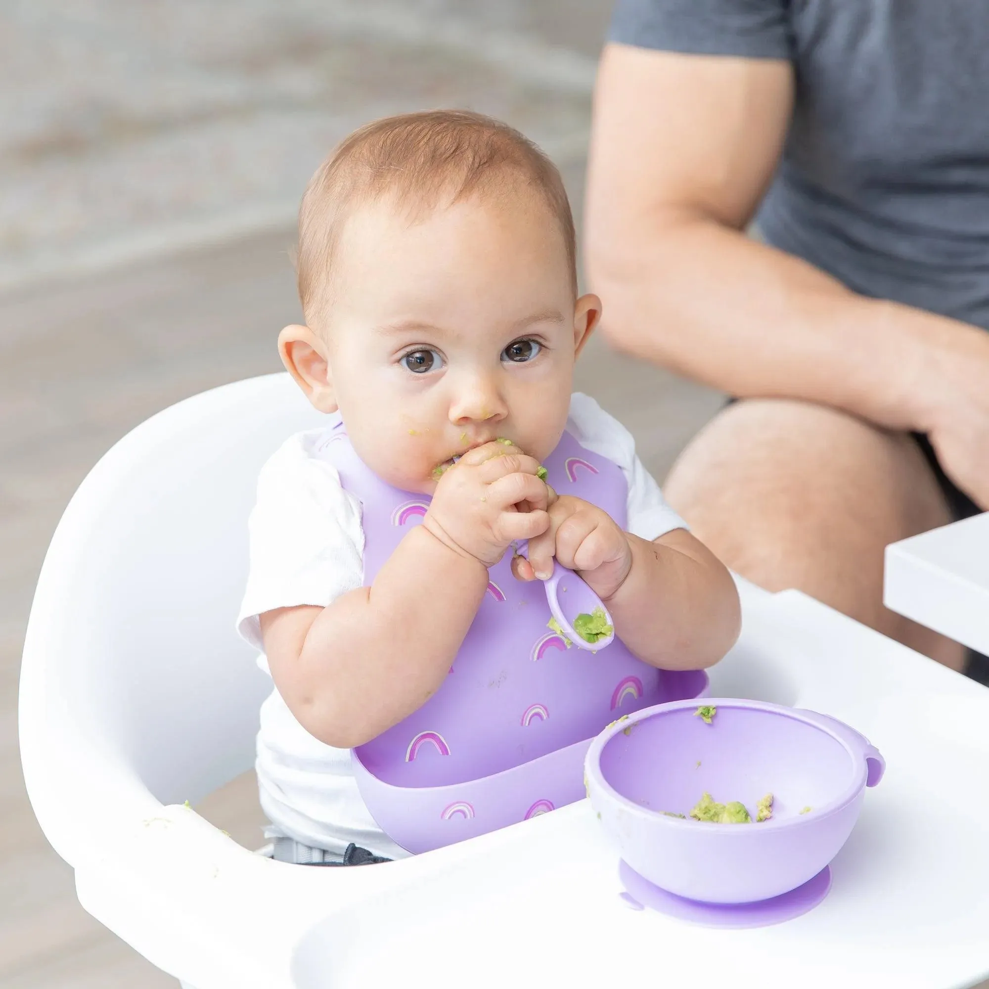 Silicone Bib: Rainbows