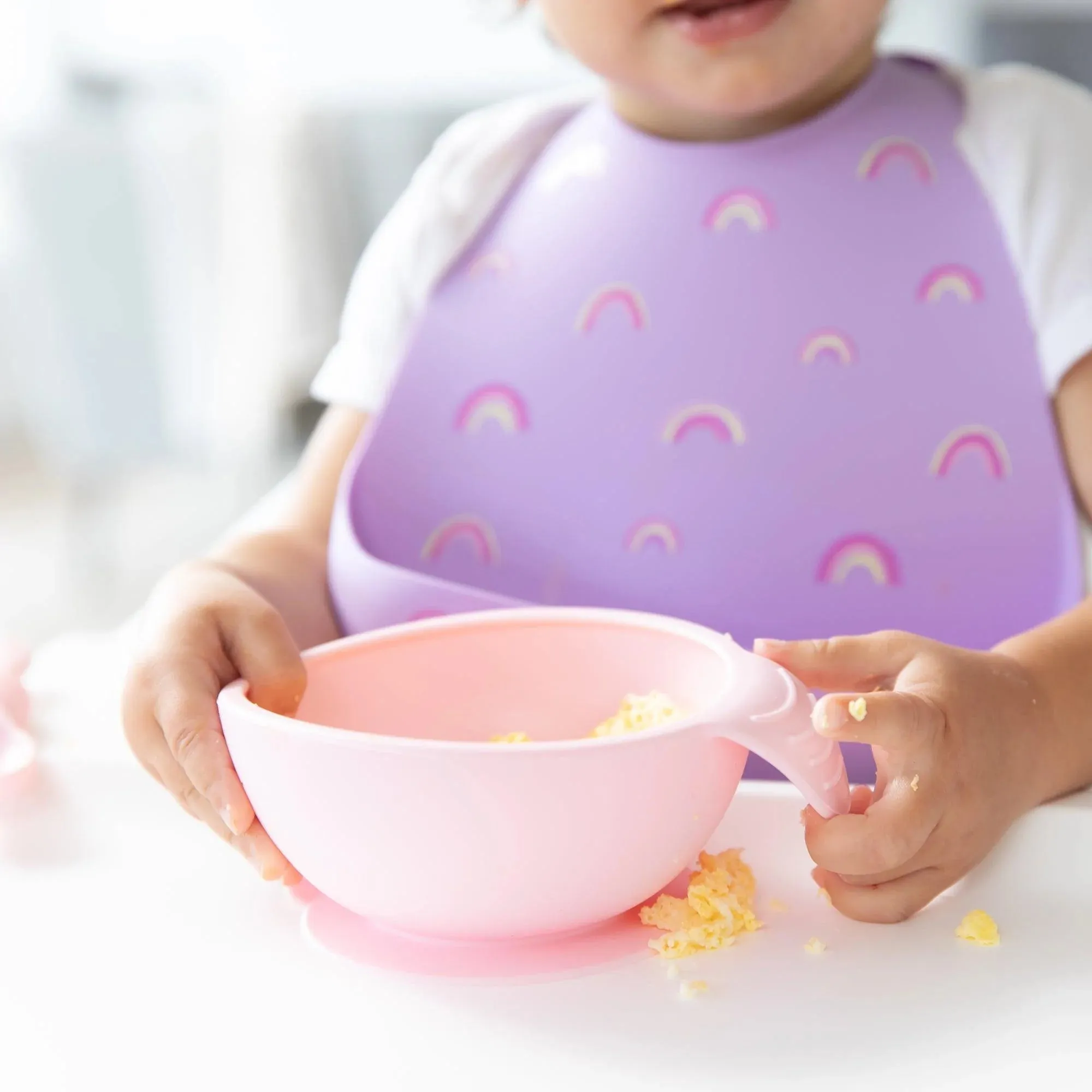 Silicone Bib: Rainbows