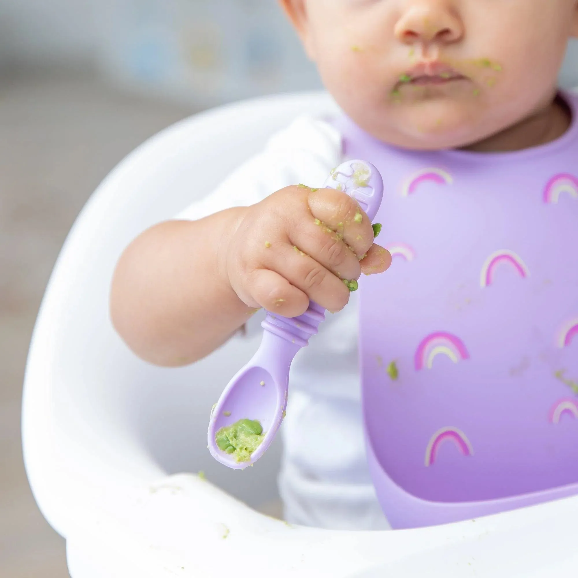 Silicone Bib: Rainbows