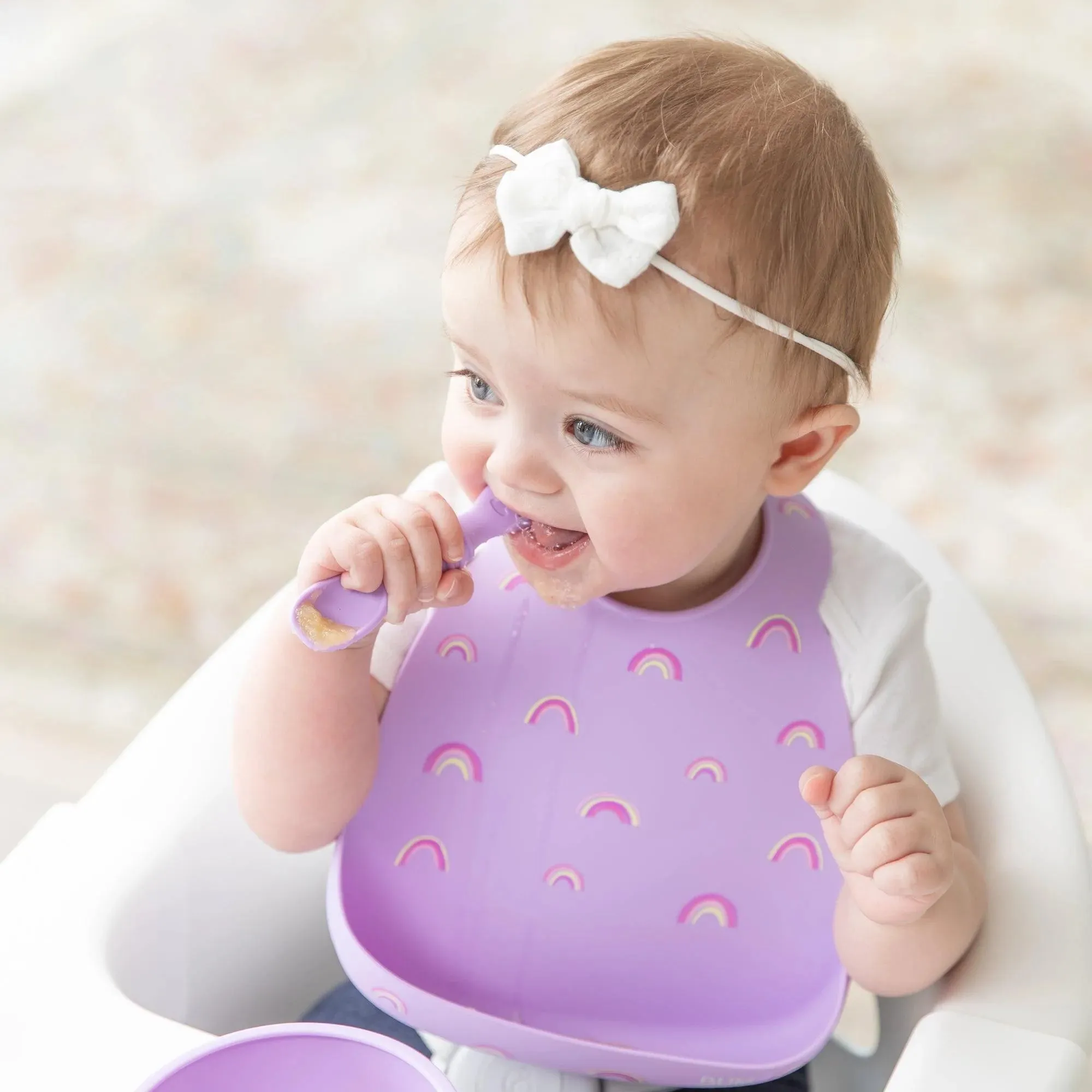 Silicone Bib: Rainbows