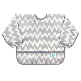 Sleeved Bib: Gray Chevron