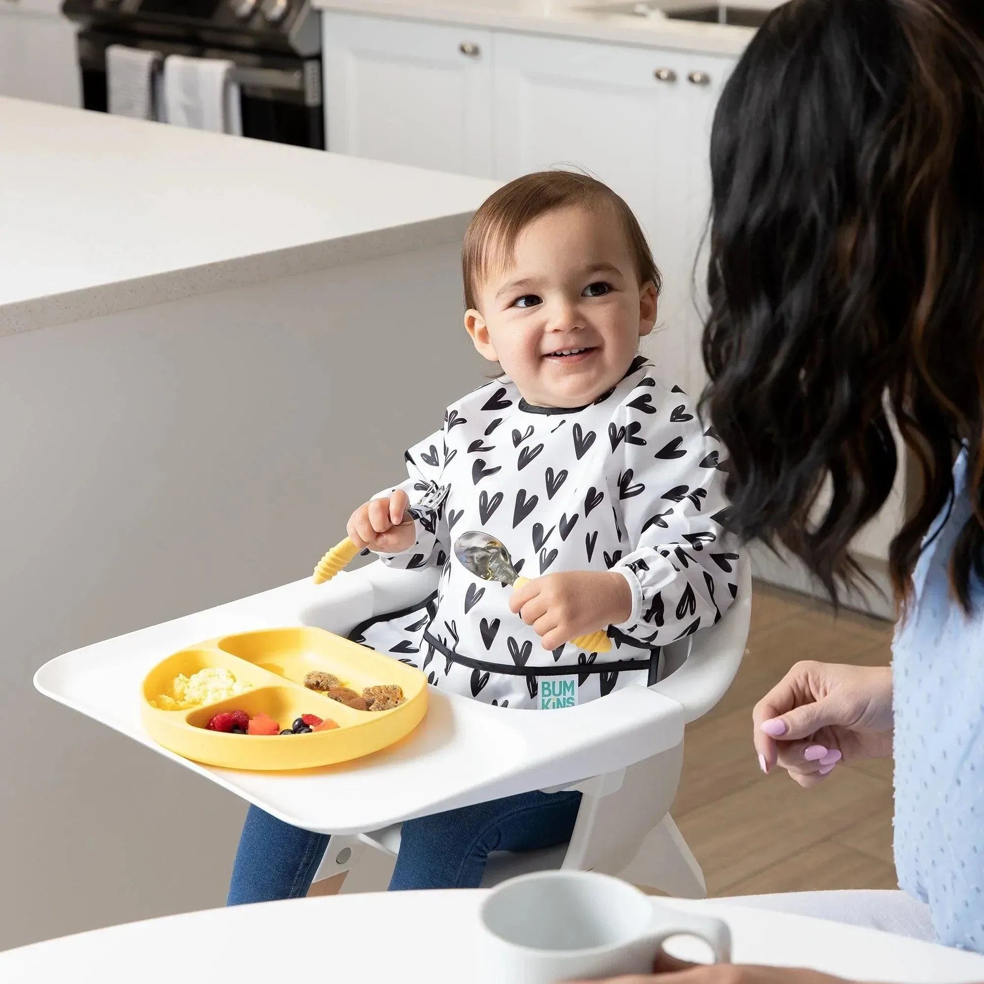 Sleeved Bib: Hearts