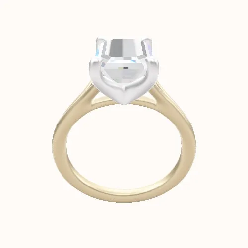 Split Cathedral Engagement Ring With Four Prong Head