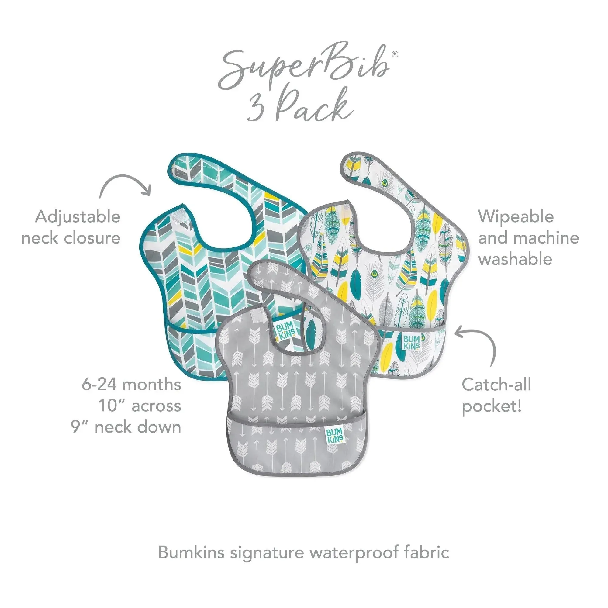 SuperBib 3 Pack: Feathers, Arrow & Quill