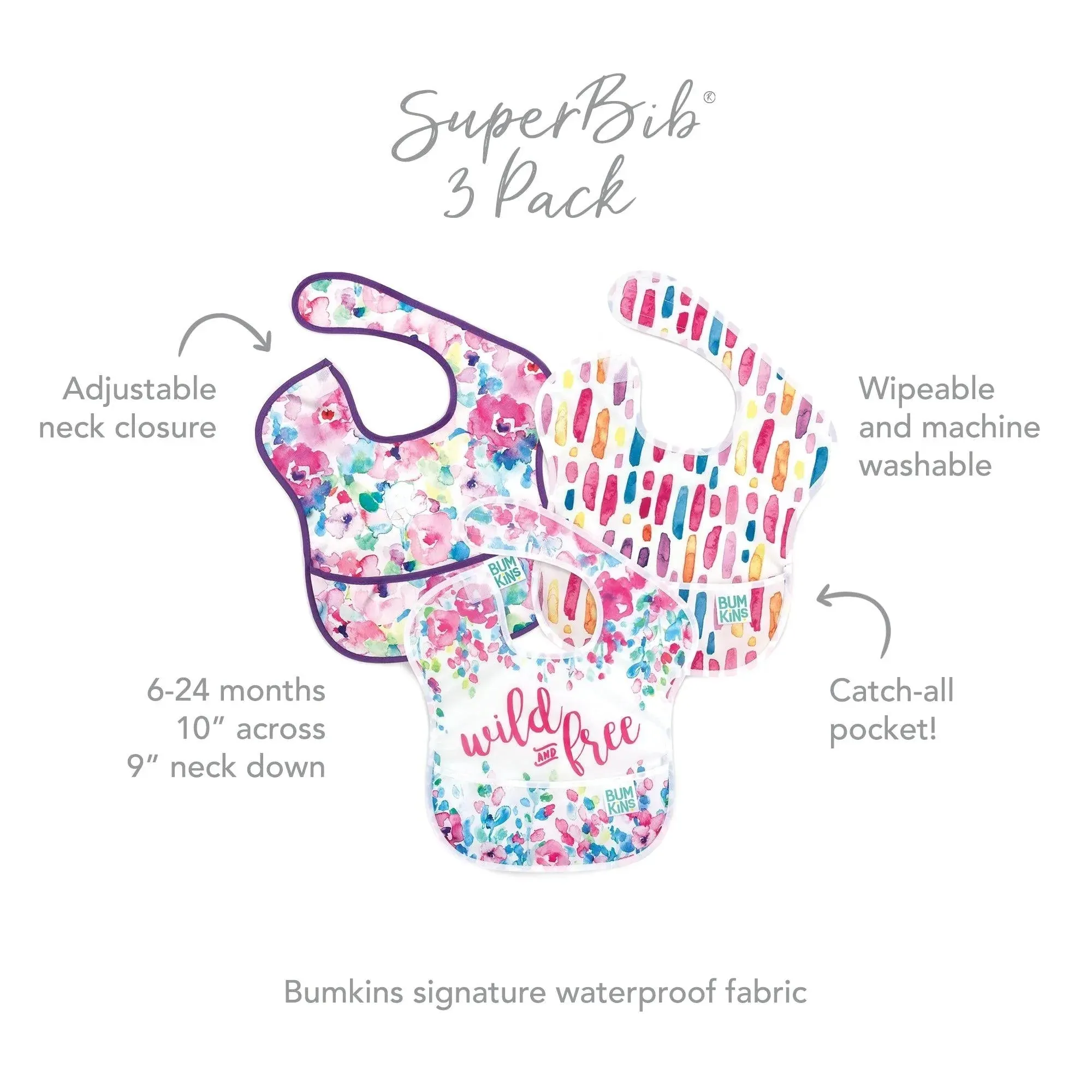 SuperBib 3 Pack: Wild & Free, Watercolor, & Brush Strokes