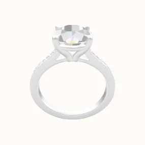 Tapered Channel Set Engagement Ring With Standard Four Prong Head