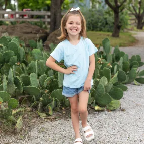 Toddler V-Neck Tee in Powder