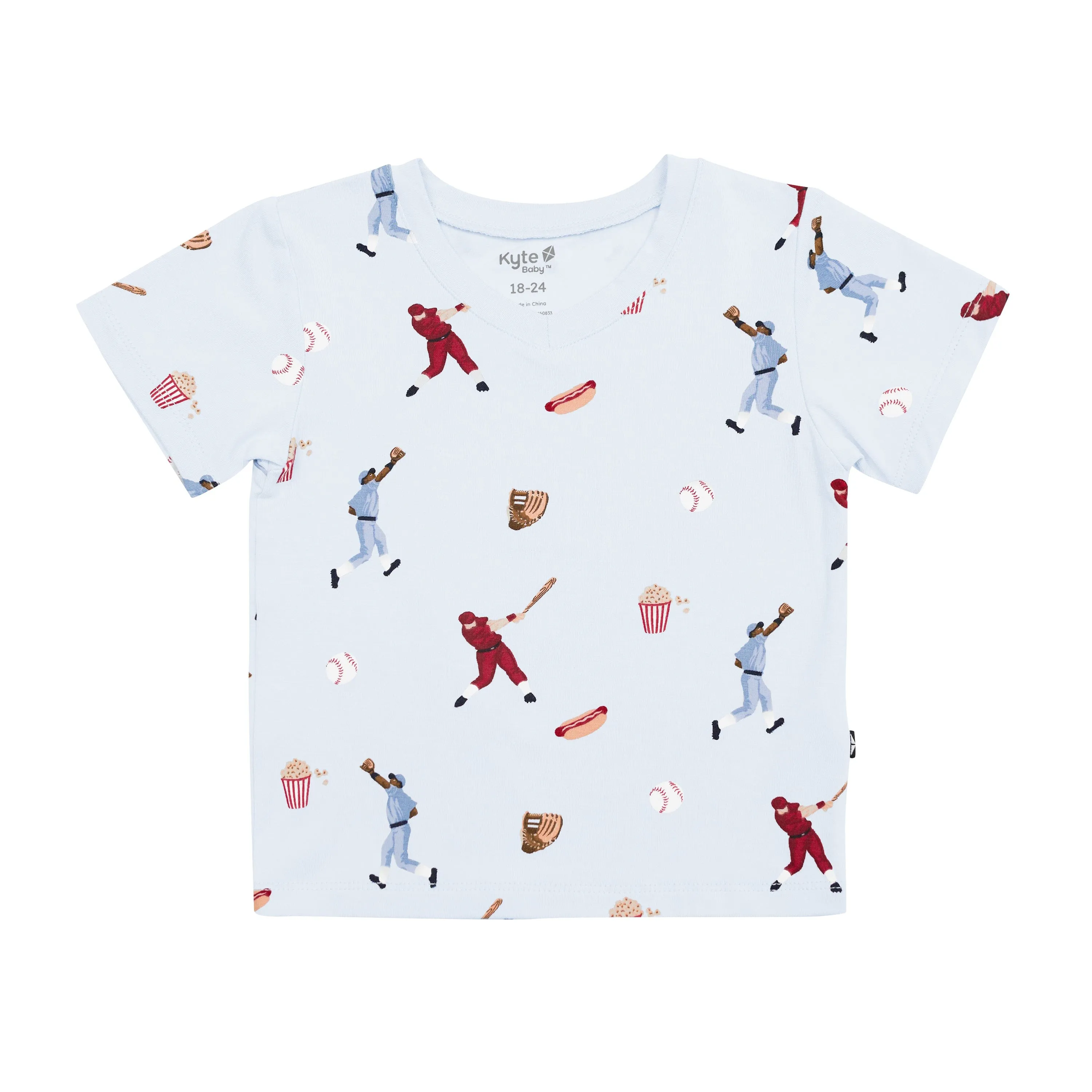 Toddler V-Neck Tee in Vintage Baseball