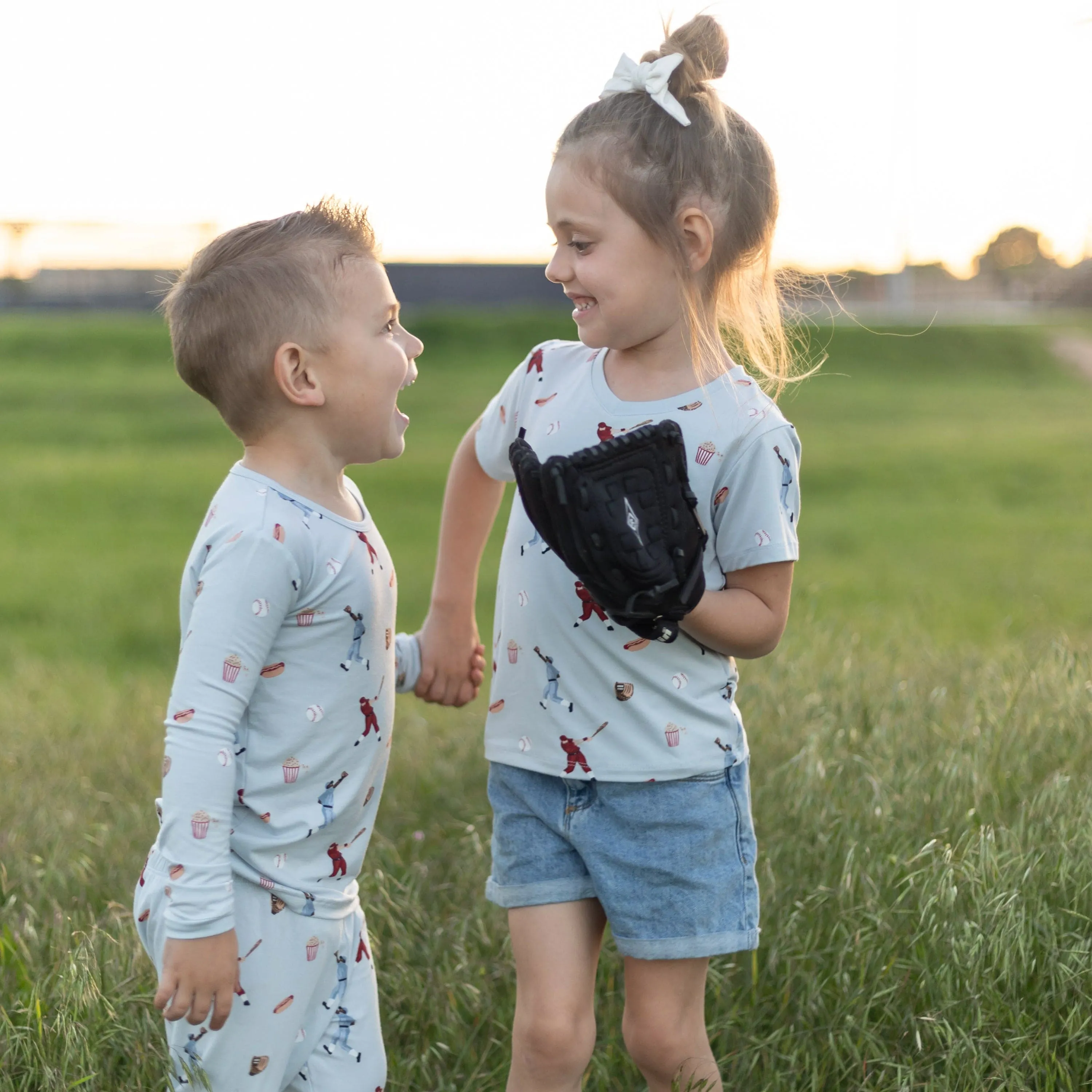 Toddler V-Neck Tee in Vintage Baseball