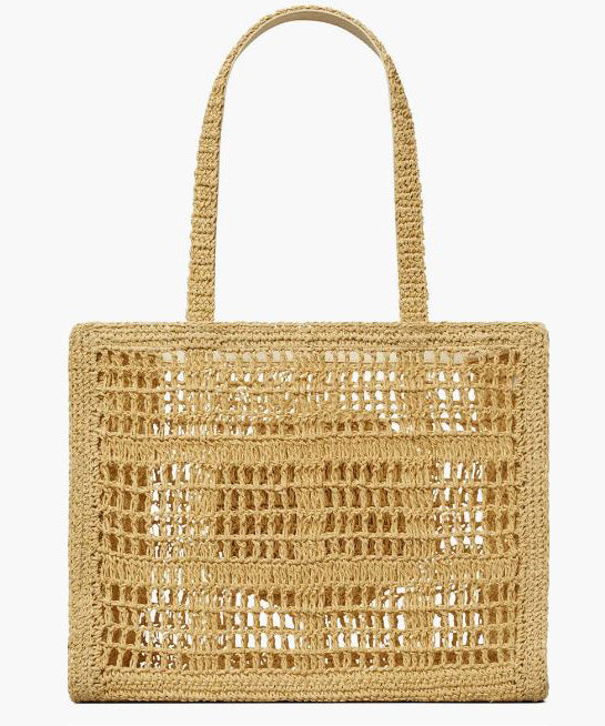 Tory Burch Ella Hand Crocheted Small Tote Bag - Natural