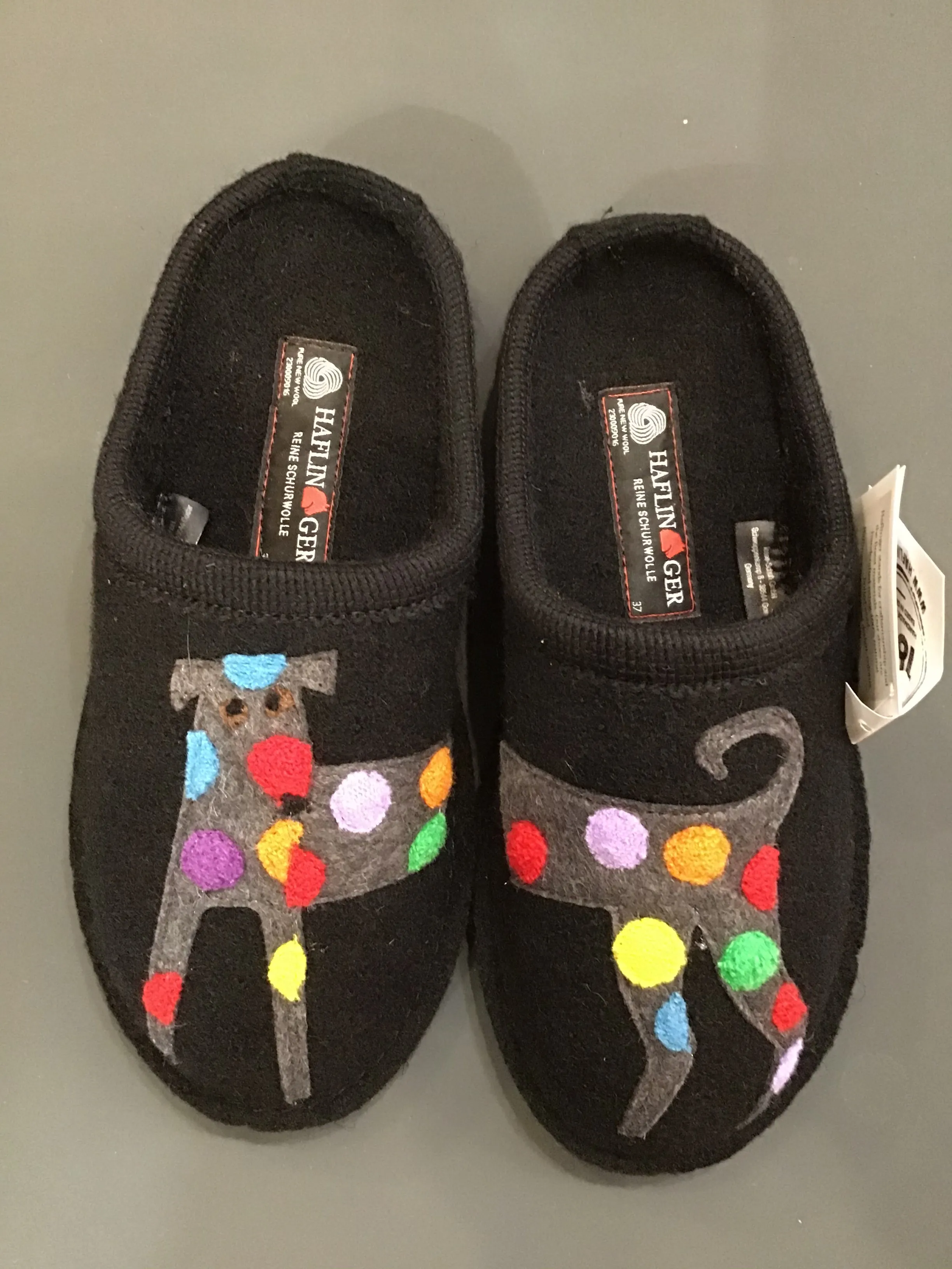 Wool Haflinger Felt Slippers with animal designs