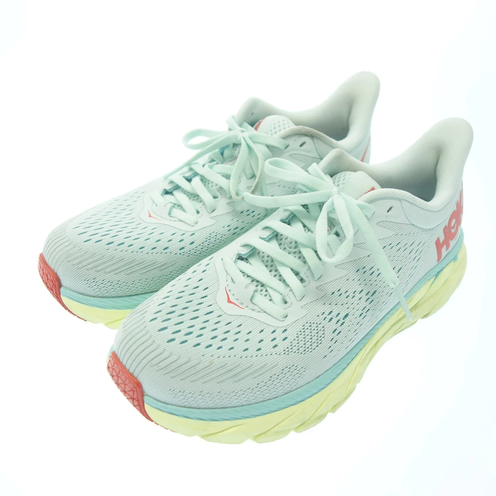 美品◆ホカオネオネ スニーカー W CLIFTON 7 ライトブルー 24.5cm HOKA ONE ONE【AFC41】